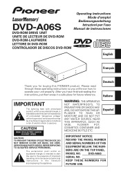 Pioneer DVD-106S Operating Instructions