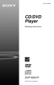 Sony DVP-NS41P Operating Instructions