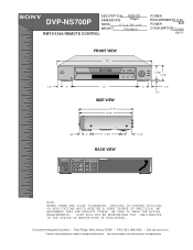 Sony DVP-NS700P Dimensions Diagram