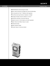 Sony ICFB05W Marketing Specifications