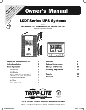 Tripp Lite SMART1300LCDT Owner's Manual for LCDT-Series UPS Systems 93327C