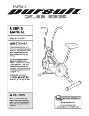 Weslo Pursuit 2.0ds Bike English Manual