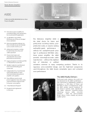 Behringer A800 Product Information Document