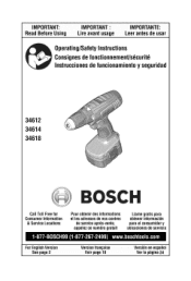 Bosch 34618 Operating Instructions