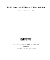 HP Workstation x1100 ELSA Synergy II/GLoria II user's guide