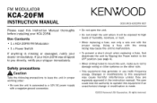 Kenwood KCA20FM Instruction Manual
