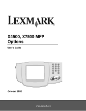 Lexmark 16C0201 X4500, X7500 MFP Options User's Guide