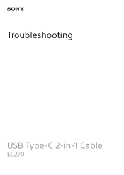 Sony EC270 Troubleshooting