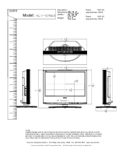 Sony KLV-S19A10 Dimensions Diagrams