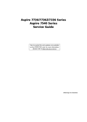 Acer Aspire 7736Z Acer Aspire 7540 Service Guide