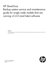 HP StoreOnce 4420 HP StoreOnce 2600, 4200 and 4400 Backup system Maintenance and Service Guide (BB852-90922, December 2012)