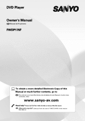 Sanyo FWDP175F Owners Manual