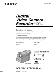 Sony DCR-TRV22 Operating Instructions  (primary manual)