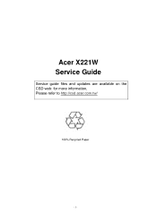 Acer X221 Service Guide