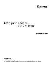 Canon imageCLASS D340 imageCLASS D320/D340 Printer Guide