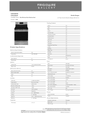 Frigidaire GCRE3060AF Product Specifications Sheet