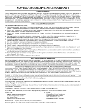 Maytag MSF25D2EAB Warranty Information