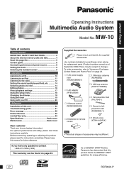 Panasonic MW10 Multi-media Audio System