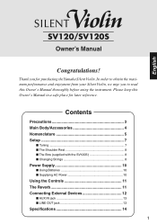 Yamaha SV120S Owner's Manual