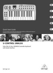 Behringer U-CONTROL UMA25S Quick Start Guide