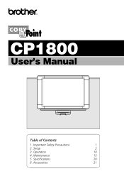 Brother International CP-1800 Owners Manual - English