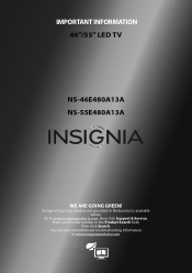 Insignia NS-55E480A13 Important Information (English)