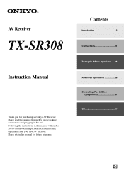 Onkyo TX-SR308 Owner Manual