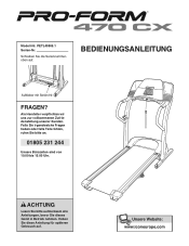 ProForm 470 Cx Treadmill German Manual
