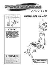 ProForm 750 Rx Elliptical Spanish Manual