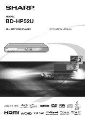 Sharp BD HP52U BD-HP52U Operation Manual