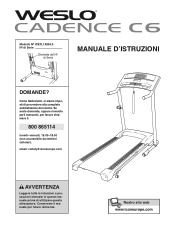 Weslo Cadence C6 Treadmill Italian Manual