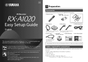 Yamaha RX-A1020 Easy Start Guide