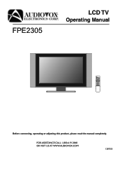 Audiovox FPE2305 Operation Manual