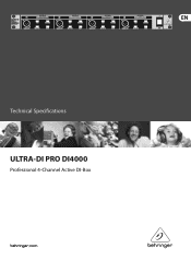 Behringer ULTRA-DI PRO DI4000 Specifications Sheet