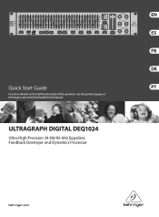 Behringer ULTRAGRAPH DIGITAL DEQ1024 Quick Start Guide