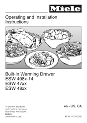 Miele ESW 4716 Operating and Installation manual