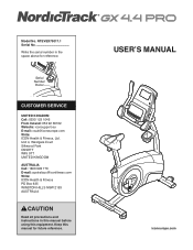 NordicTrack Gx 4.4 Instruction Manual