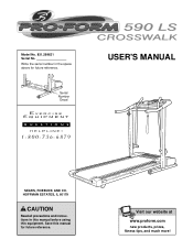 ProForm Crosswalk 590ls English Manual
