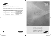 Samsung LN52A650A1FXZA User Manual