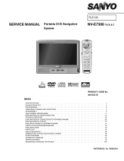 Sanyo NV-E7500 Service Manual