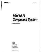Sony MHC-610 Users Guide