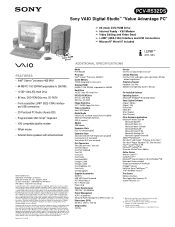 Sony PCV-R532DS Marketing Specifications