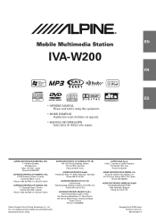 Alpine IVA W200 Owners Manual