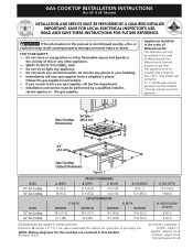 Frigidaire FFGC3026SS Installation Instructions