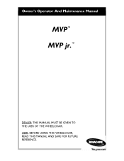 Invacare MVPJRF60 Owners Manual