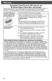 KitchenAid KFP0933ER Warranty Information