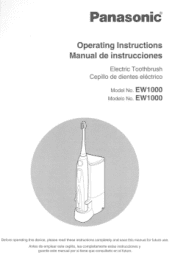 Panasonic EW1000W EW1000W Owner's Manual (English)