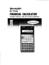 Sharp EL-733 EL-733A Operation Manual