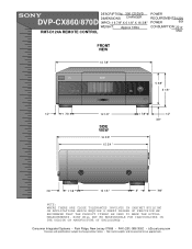 Sony DVP-CX870D Dimensions Diagram (Front and Side)
