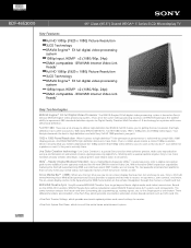 Sony KDF-46E3000 Marketing Specifications
